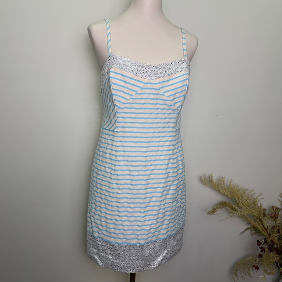 Lilly Pulitzer Dresses & Skirts - Lilly Pulitzer Remi Size 10 Striped Metallic Trim Cami Mini Dress